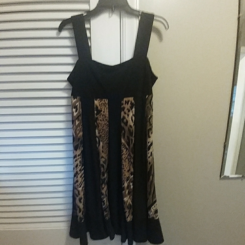 Animal print strappy babydoll dress brand new